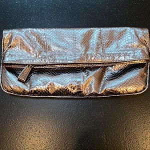 Beirn genuine snake skin gold clutch